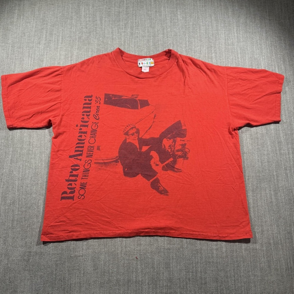 Vintage Paris Sport Club Shirt Mens 2XL Red Retro Americana Circa 55 Graphic Tee